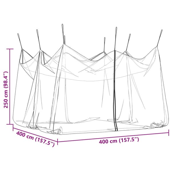 Trädgårdsmyggnät 156 Mesh Vit 4 x 4 x 2,5 m Polyester