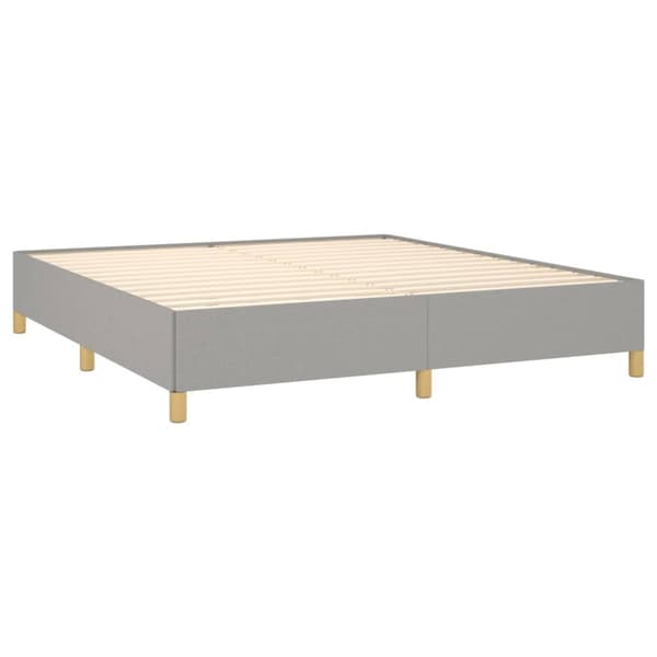 Boxspring-sängram ljusgrå 180x200 cm tyg