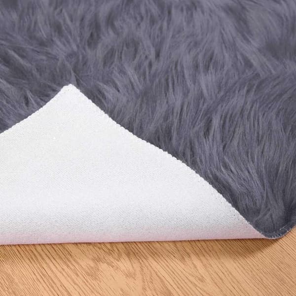 Fuskfäll matta TAFALLA Antracit 80 x 250 cm Polyester
