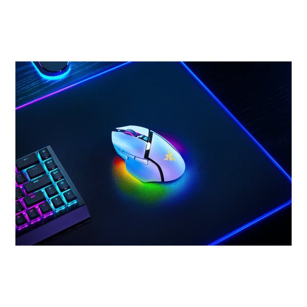 Razer Basilisk V3 pro 35K - mus - Bluetooth, USB-C, 2.4 GHz - vit