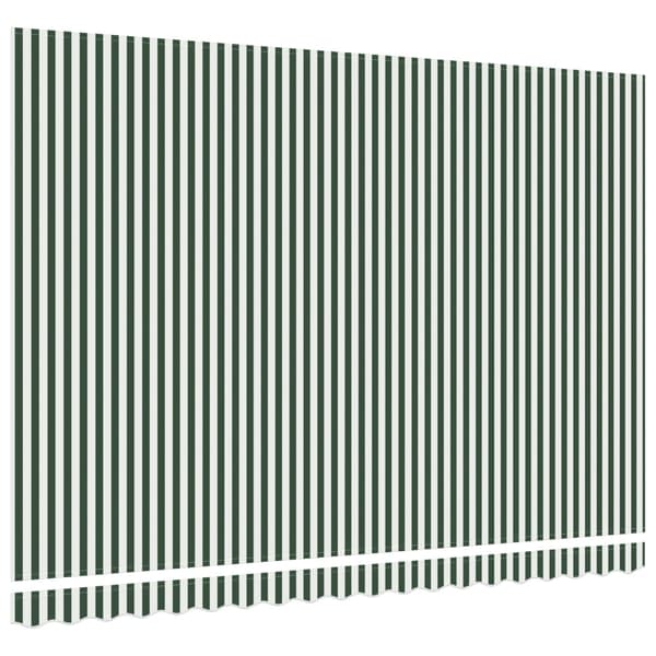 Markisväv Grön och Vit 430 x 295 cm Polyester
