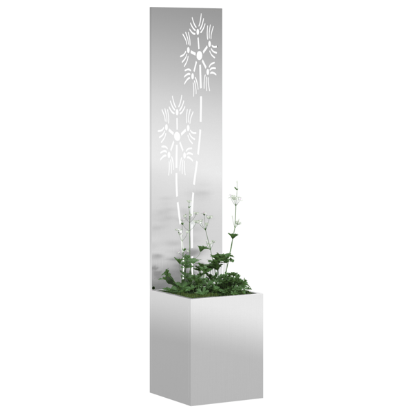 Trädgårds integritetsskärm Silver 32 x 150 cm Galvaniserat stål