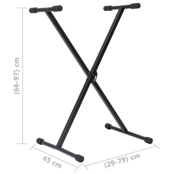 Keyboardstativ med pall svart