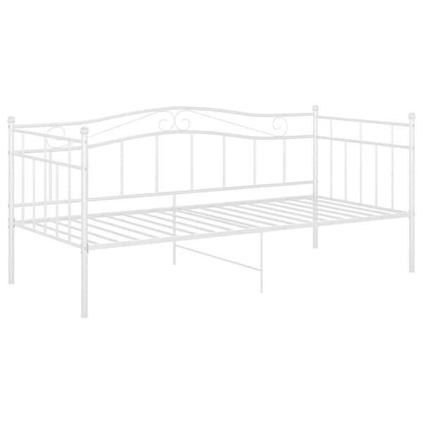 Sängram bäddsoffa vit metall 90x200 cm