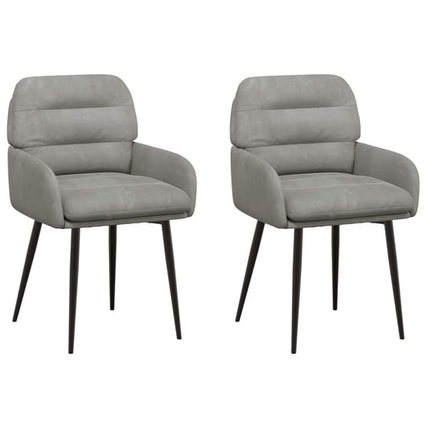 Matstolar 2 pcs Sammet Ljusgrå 59 x 59,5 x 90 cm
