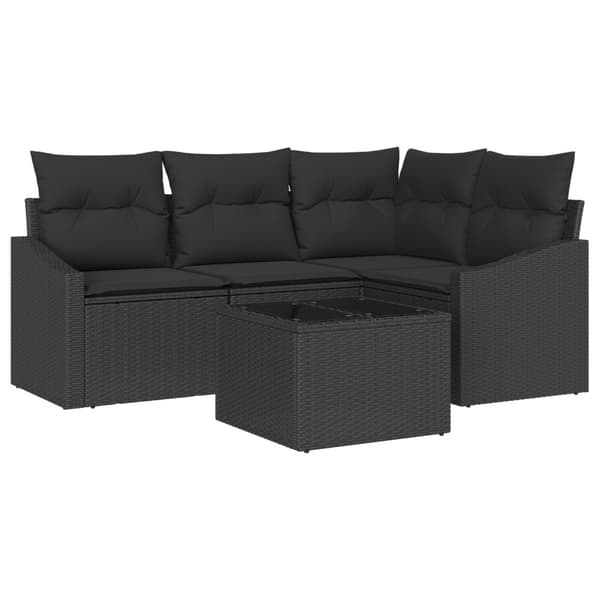 Soffset med kudde 5 pcs Svart konstrotting
