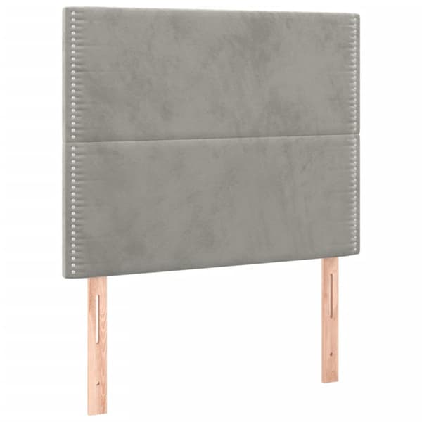 Ramsäng med madrass ljusgrå 100x200 cm sammet