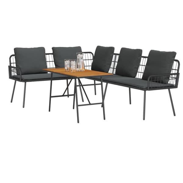 Trädgårdsoffset 2 pcs Svart konstrotting
