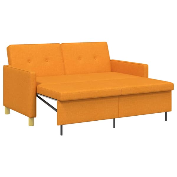 Pull Out Sofa Bed Mörkgul Tyg
