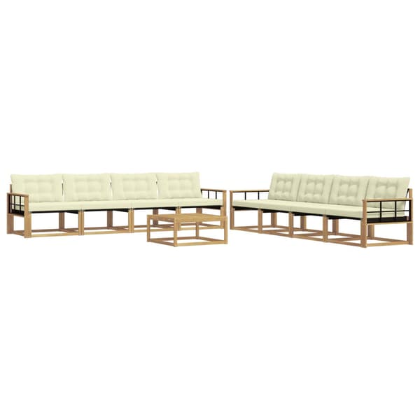 Utomhussoffset 9 pcs Vit och grädde 79 x 79 x 37 cm