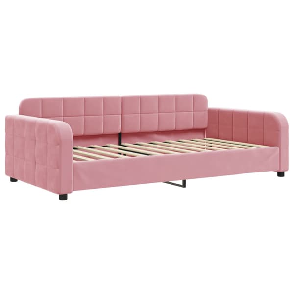 Dagbädd utdragbar rosa 90x200 cm sammet