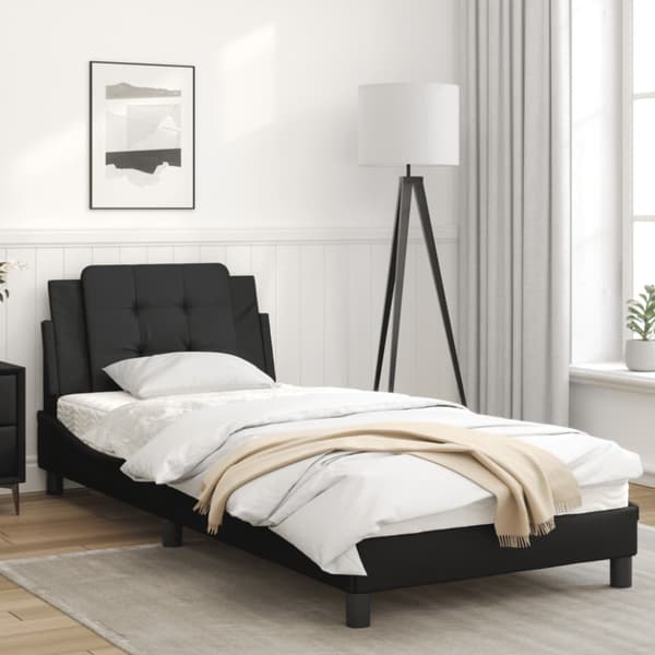 Bed Frame with LED without Mattress "Zadar" Black 90x200 cm