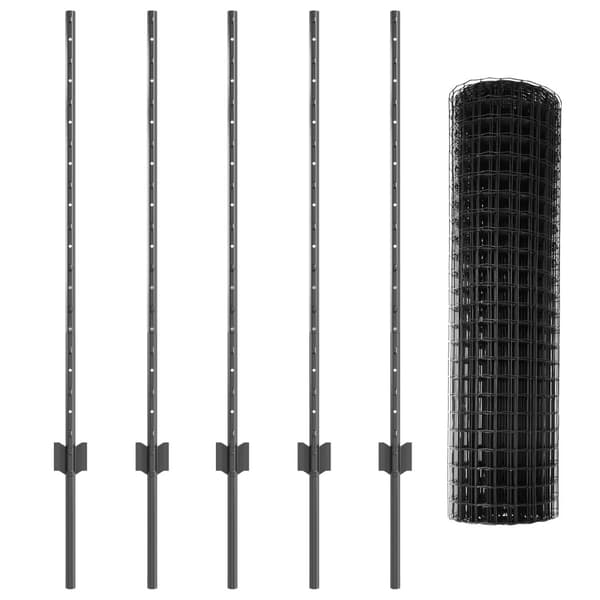 Stängsel med stolpe Grå 1 x 10 m Stål
