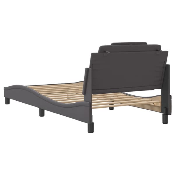 Bed Frame "Viana" with LED without Mattress Grey 100x200 cm