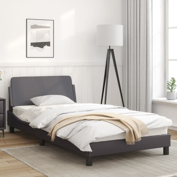 Bed Frame "Dover" Grey 100x200 cm Faux Leather