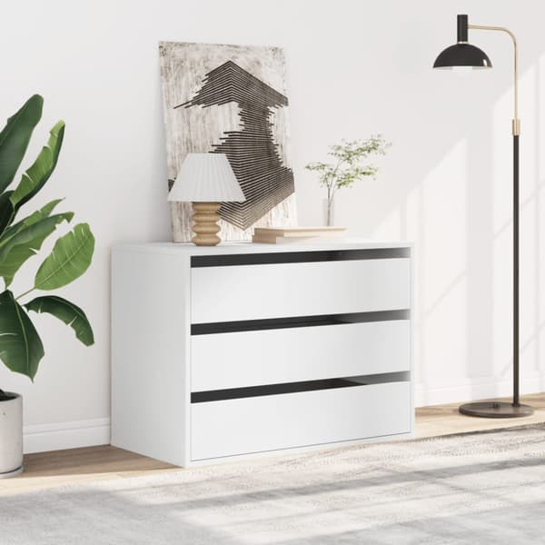 Byrå vit 80x41x58 cm konstruerat trä