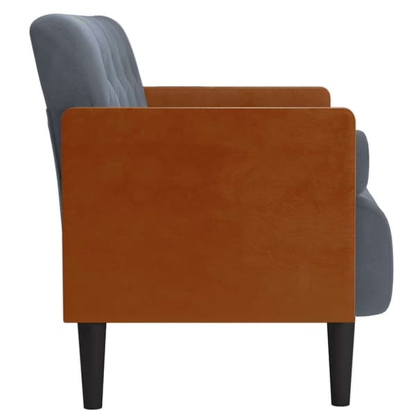Loveseat soffa med dynor mörkgrå 110 cm sammet