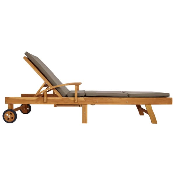Solstol med dyna 100% Polyester Solid-Teak