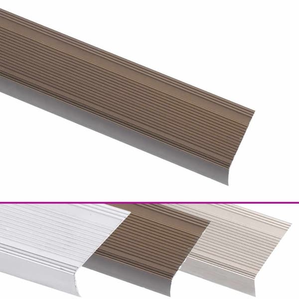 Trappnosings i L-form 15 st aluminium 100 cm brun