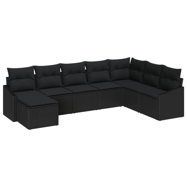 Soffset med kudde 8 pcs Svart konstrotting