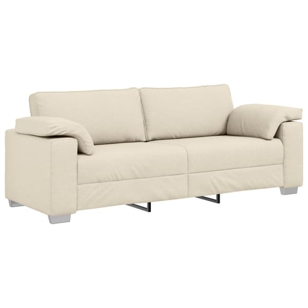 3-Sits soffa Beige 220 cm Linnenblandad tyg