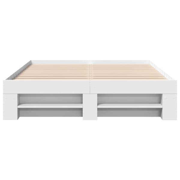 Sängram vit 135x190 cm konstruerat trä