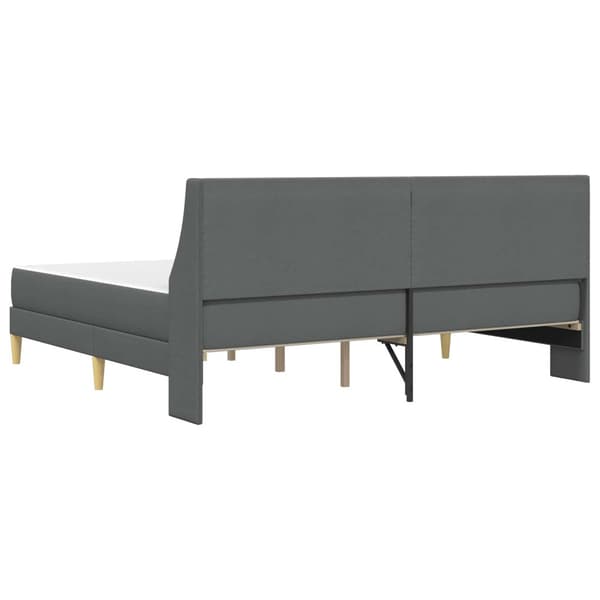 Sängram med madrass Mörkgrå 180 x 200 cm Polyester