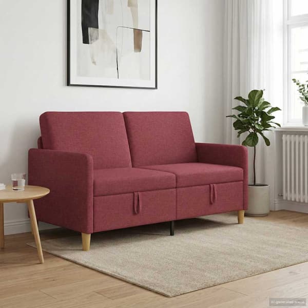 Soffa med förvaring Vinröd 152 x 78 x 87 cm Polyester