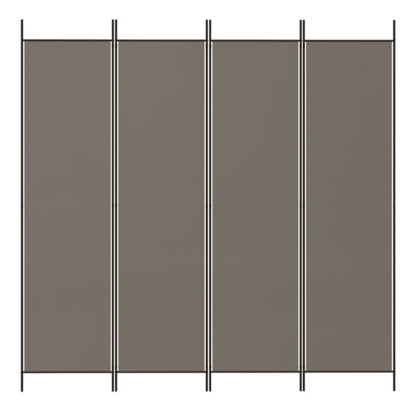 Rumsavdelare 4 paneler antracit 200x200 cm tyg