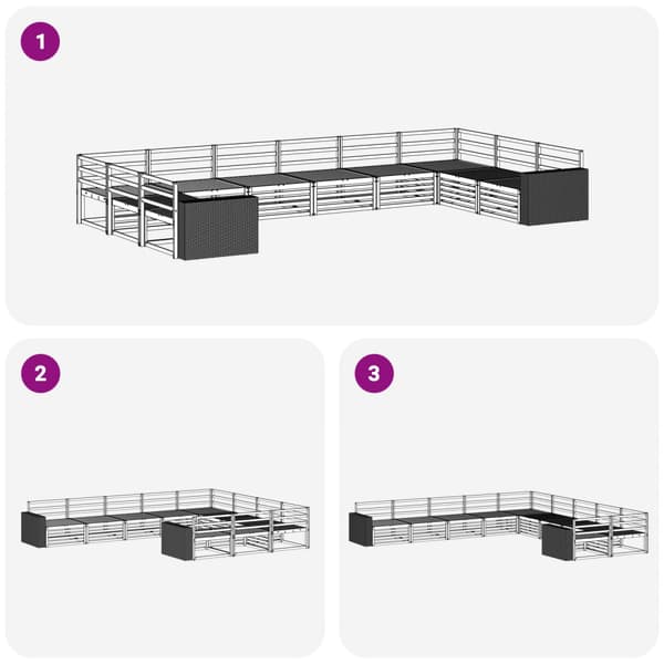 Soffgrupper 10 pcs Massivt Akaciaträ
