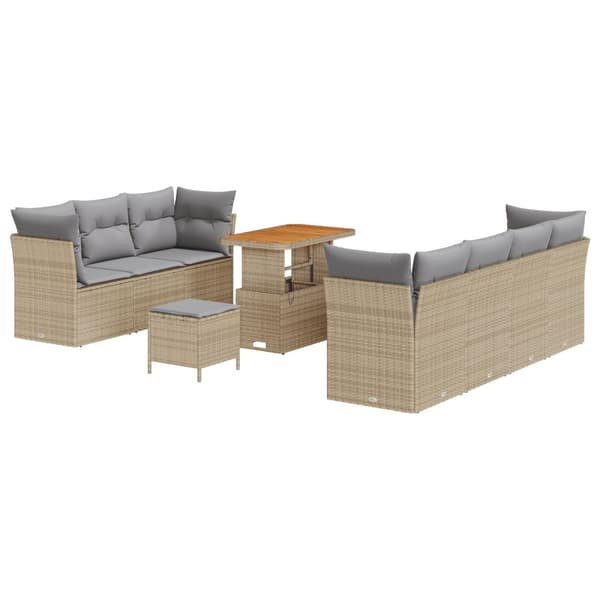 Trädgårdsoffset 10 pcs Beige konstrotting