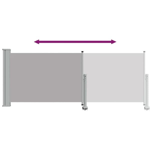 Infällbar sidomarkis 100 x 300 cm grå