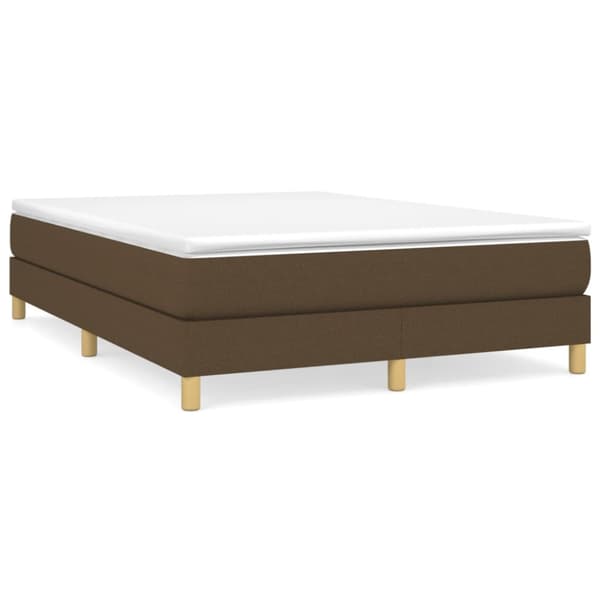 Boxspring-sängram mörkbrun 140x200 cm tyg