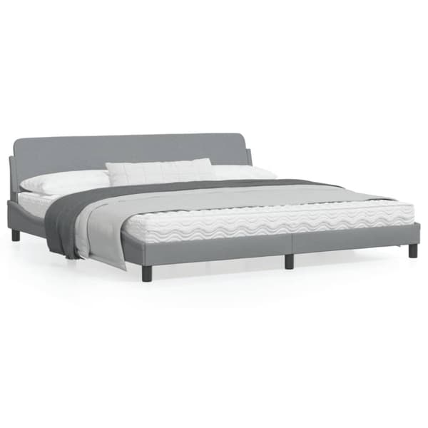 Bed Frame "Dover" Light Grey 200x200 cm Fabric