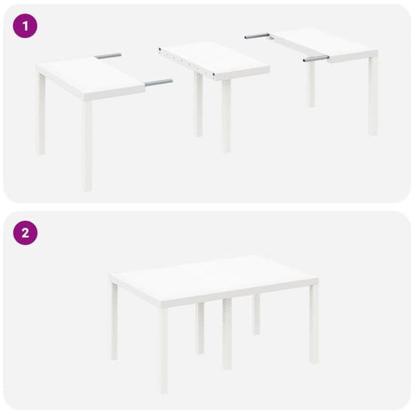 Trädgårdsmöbelset 5 pcs Vit Polt rotting