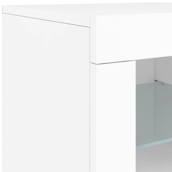 Skänk med LED-belysning vit 162x37x67 cm