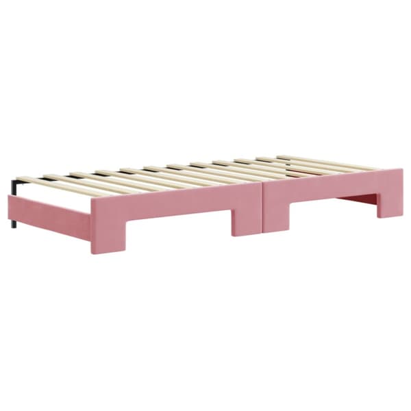 Dagbädd utdragbar rosa 90x200 cm sammet
