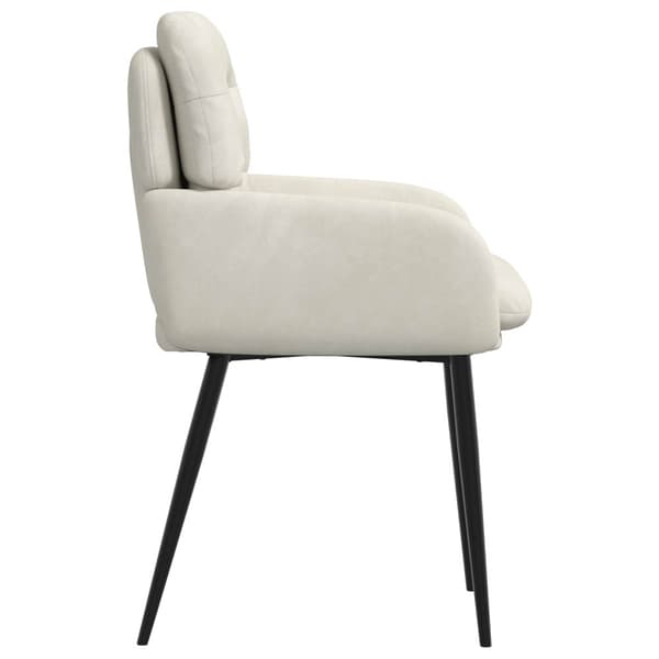 Matstolar 2 pcs Sammet Gräddvit 59 x 59,5 x 90 cm