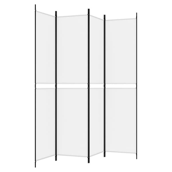 Rumsavdelare 4 paneler vit 200x220 cm tyg