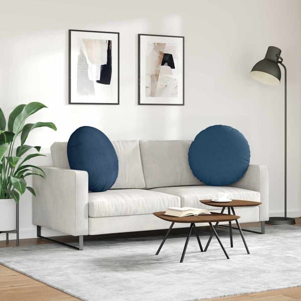 Sittkuddar 2 pcs Blå Ø60 x 21 cm tyg