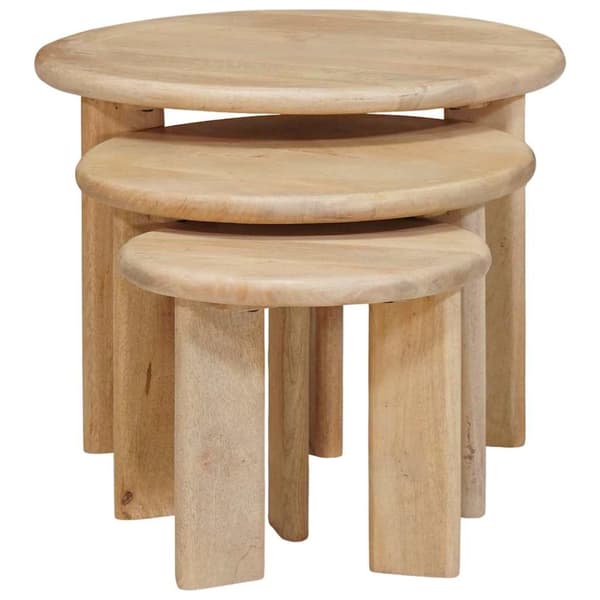 Nesting Kaffe Bord 3 pcs Svart Massivt mangoträ