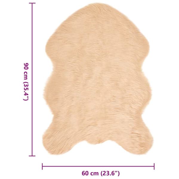Fuskfäll matta TAFALLA Beige 60 x 90 cm Polyester