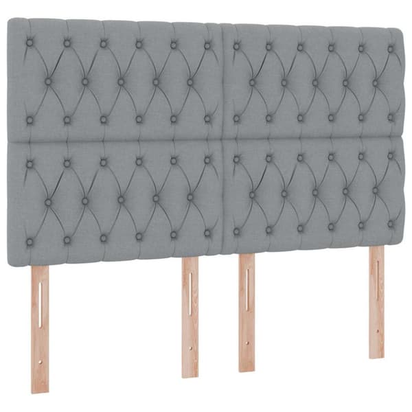 Förvaringssäng med LED med led Ljusgrå 140 x 190 cm Polyester