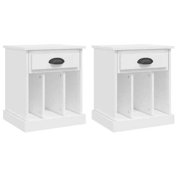 Sängbord 2 st vit 43x36x50 cm