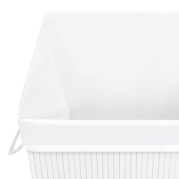 Tvättkorg bambu med 1 sektion vit