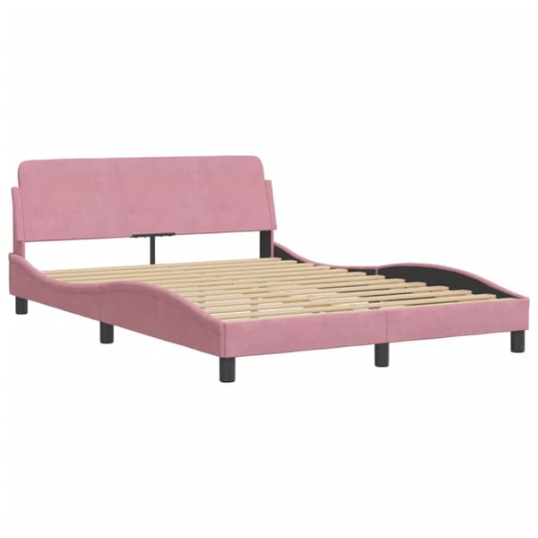 Bed Frame with Headboard "Dover" Pink 120x200 cm Velvet