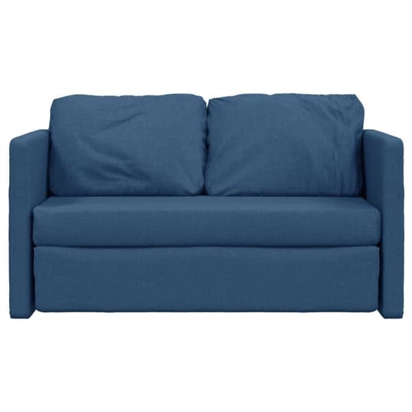 Golvbäddsoffa 2-i-1 blå 112x174x55 cm tyg