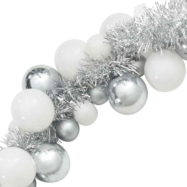 Julkulagirland Vit och Silver 186 cm Polystyren