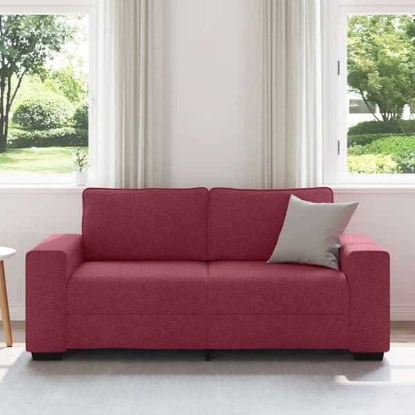 2-sitssoffa vinröd 180x77x82 cm tyg