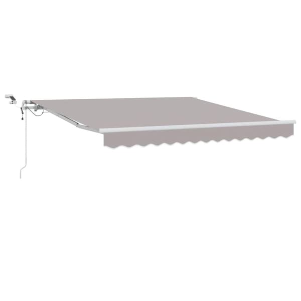 Utfällbar markis Ljusgrå 300 x 250 cm Polyester och metall